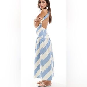 Blue and White Striped Maxi Dress- BRAND NEW WOT